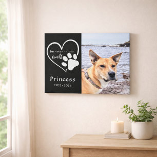 Modern zwart-wit huisdier-herdenkingsfoto-aandenke canvas afdruk