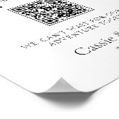 Modern zwart-wit huwelijksreis fonds trouwteken poster (Hoek)