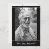 Modern zwart-wit in liefdevol geheugen bedankkaart (Voorkant)