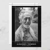 Modern zwart-wit in liefdevol geheugen bedankkaart (Voorkant / Achterkant)