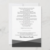 Modern zwart-wit in liefdevol geheugen bedankkaart (Achterkant)