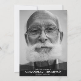 Modern zwart-wit in liefdevol geheugen bedankkaart