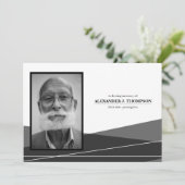 Modern zwart-wit in liefdevol geheugen bedankkaart (Staand voorkant)