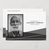 Modern zwart-wit in liefdevol geheugen bedankkaart (Voorkant / Achterkant)