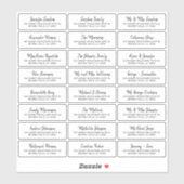 Modern zwart wit individuele gast adresetiketten sticker (Vel)