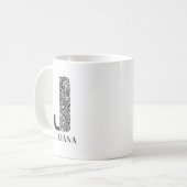 Modern Zwart-wit Initiaal J en naam Koffiemok (Voorkant links)