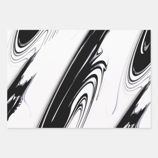 Modern zwart-wit inpakpapier vel (Voorkant 2)