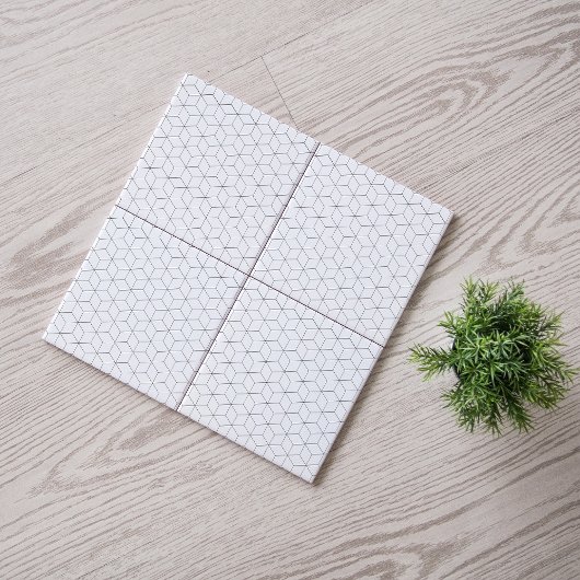 Modern zwart-wit isetrisch patroon tegeltje