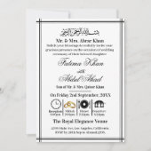 Modern Zwart Wit Islamitisch Nikah Moslim Bruiloft Kaart (Voorkant)