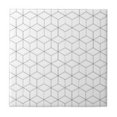 Modern zwart-wit isometrisch patroon tegeltje (Voorkant)