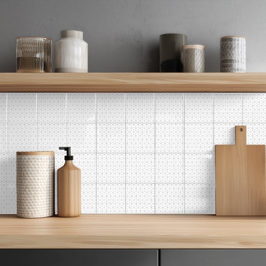 Modern zwart-wit isometrisch patroon tegeltje