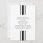 Modern zwart-wit jongen Afstuderen Aankondiging (Achterkant)