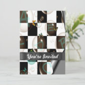 Modern zwart-wit kaart (Staand voorkant)