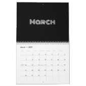 Modern zwart-wit kalender (Mar 2027)