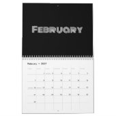 Modern zwart-wit kalender (Feb 2027)