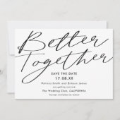 Modern zwart wit kan beter samen de datum opslaan save the date (Voorkant)