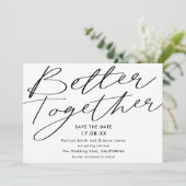 Modern zwart wit kan beter samen de datum opslaan save the date (Staand voorkant)