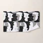 Modern zwart-wit kattepatroon bad handdoek (Handdoek)