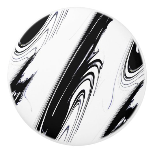Modern zwart-wit keramische knop (Voorkant)