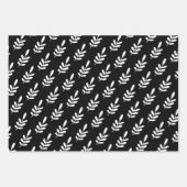 Modern zwart & wit kerst sneeuwvlok hart inpakpapier vel (Voorkant)