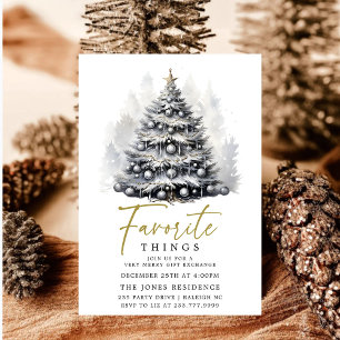 Modern Zwart Wit Kerstboom Favoriete Dingen Kaart