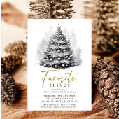 Modern Zwart Wit Kerstboom Favoriete Dingen Kaart