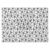 Modern Zwart Wit Kerstboom Patroon Vakantie Tafelkleed (Voorkant (Horizontaal))