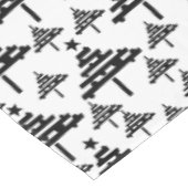 Modern Zwart Wit Kerstboom Patroon Vakantie Tafelkleed (Gekanteld)