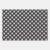 Modern Zwart & Wit Kerstmis Plaid & Rendier Inpakpapier Vel (Voorkant 3)