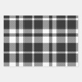 Modern Zwart & Wit Kerstmis Plaid & Rendier Inpakpapier Vel (Voorkant)