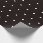 Modern Zwart Wit Kerstmis Sterren Patroon Cadeaupapier (Hoek)
