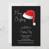 Modern zwart-wit kerstmuts kerstfeest kaart (Voorkant)