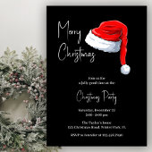 Modern zwart-wit kerstmuts kerstfeest kaart