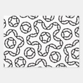 Modern zwart-wit kettingpatroon cadeauverpakking inpakpapier vel (Voorkant)