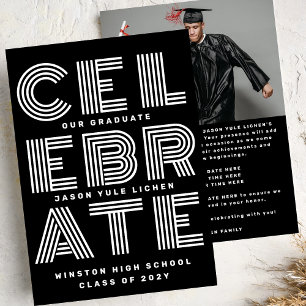 MODERN ZWART-WIT   Klasse van 2024 AFSTUDEERDER PA Kaart