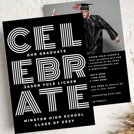 MODERN ZWART-WIT | Klasse van 2024 AFSTUDEERDER PA Kaart