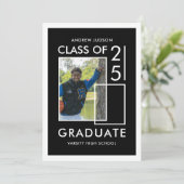 Modern zwart-wit klasse van 25 foto Afstudeerder p Kaart (Staand voorkant)