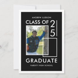 Modern zwart-wit klasse van 25 foto Afstudeerder p Kaart
