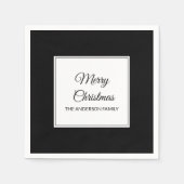 Modern zwart wit klassiek massief kerstvakantie servet (Voorkant)