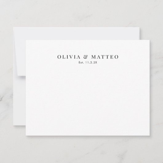 Modern Zwart Wit Klassiek Notitiekaartje (Voorkant)