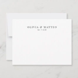 Modern Zwart Wit Klassiek Notitiekaartje