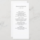 Modern Zwart Wit Klassiek Receptie Menu (Voorkant / Achterkant)