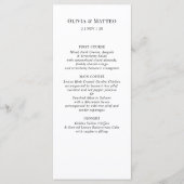 Modern Zwart Wit Klassiek Receptie Menu (Voorkant)