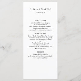 Modern Zwart Wit Klassiek Receptie Menu