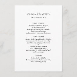 Modern Zwart Wit Klassiek Receptie Menu