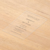 Modern zwart-wit klassiekers bruiloft acryl uitnodigingen (Laagn)