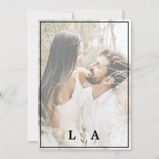 Modern zwart-wit klassiekers bruiloft uitnodiging (Achterkant)