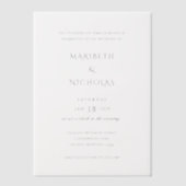 Modern zwart-wit klassiekers bruiloft vellum uitnodigingen (Voorkant)