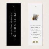 Modern Zwart Wit Kleding Store Hang Label Mini Visitekaartjes (Voorkant /achterkant)