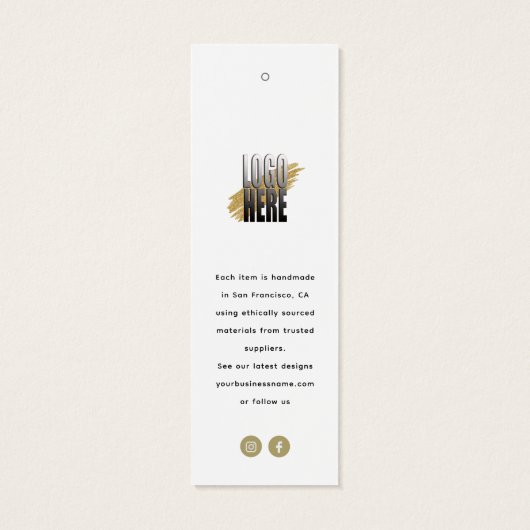 Modern Zwart Wit Kleding Store Hang Label Mini Visitekaartjes (Achterkant)